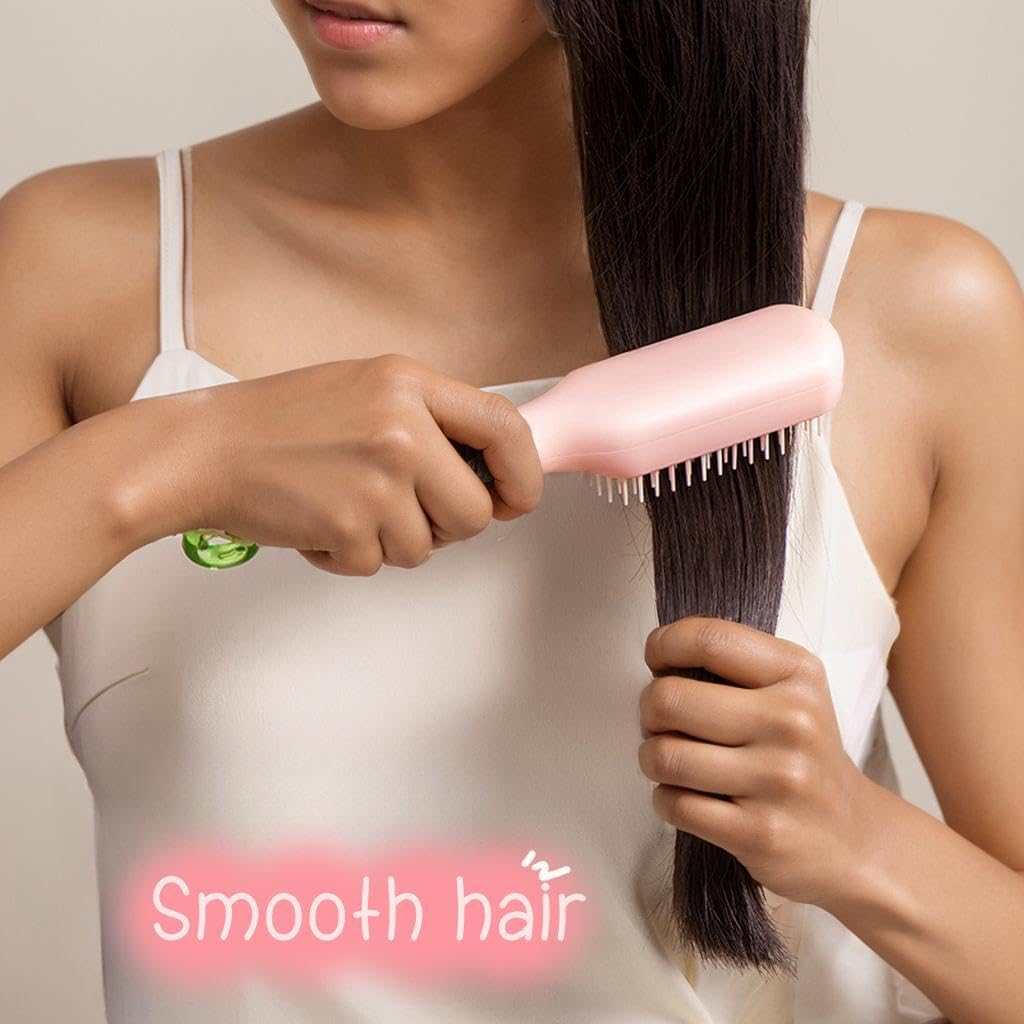 2 X Self-Cleaning Hair brush - Anti-Static Massage Comb with Retractable Bristles