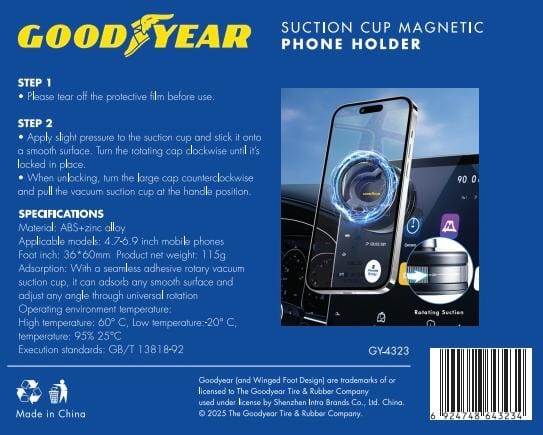Goodyear High Quality Suction Cup Magnetic Phone Holder