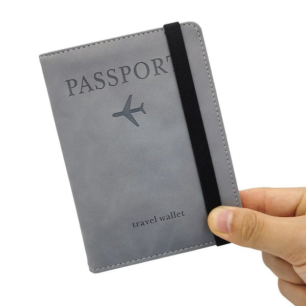 Portable leather travel passport holder