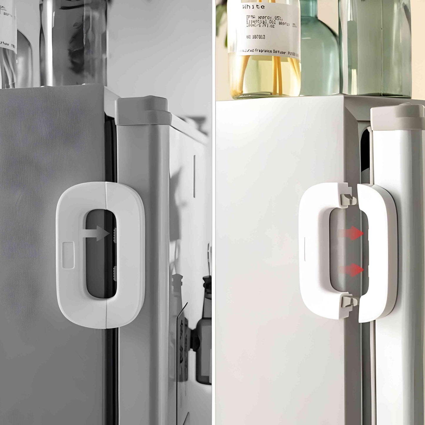 Child Safety Refrigerator Lock – Double Button, Adhesive